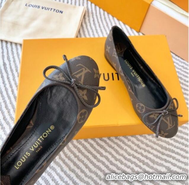 Good Quality Louis Vuitton Nina Flat Ballerinas in Monogram Canvas Brown 821033