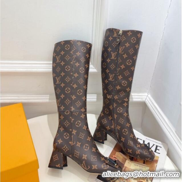 Lowest Price Louis Vuitton Shake Heel High Boots 5.5cm Monogram Canvas 821034