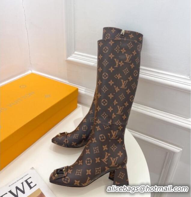 Lowest Price Louis Vuitton Shake Heel High Boots 5.5cm Monogram Canvas 821034