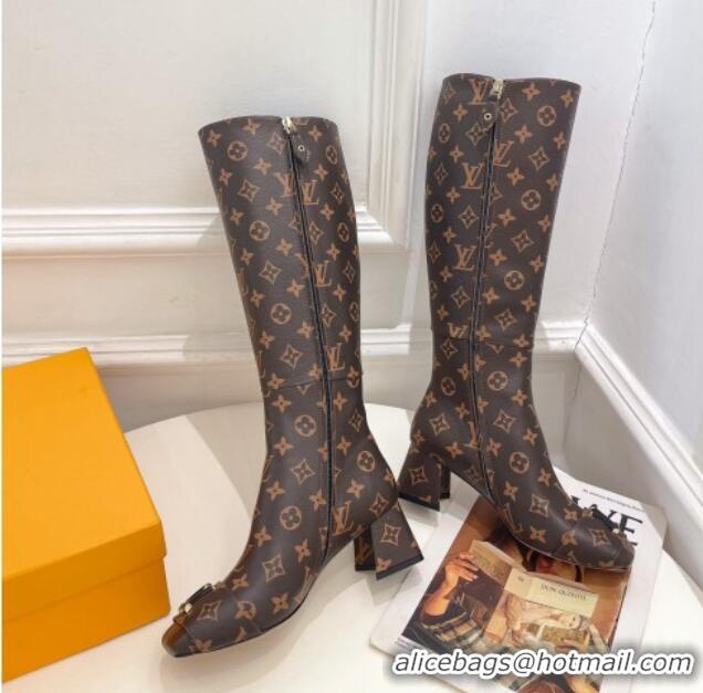 Lowest Price Louis Vuitton Shake Heel High Boots 5.5cm Monogram Canvas 821034