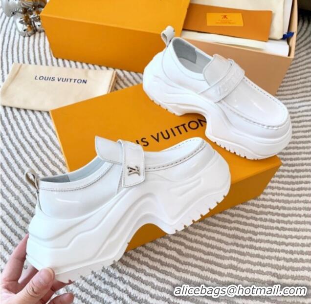 Sophisticated Louis Vuitton LV Archlight 2.0 Platform Loafers in Glazed Leather White 821047