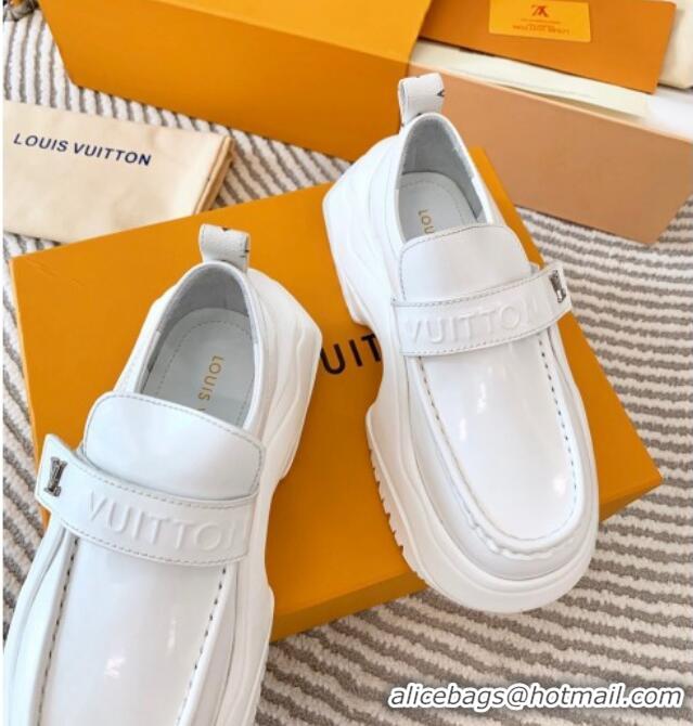 Sophisticated Louis Vuitton LV Archlight 2.0 Platform Loafers in Glazed Leather White 821047