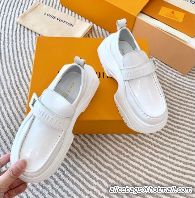 Sophisticated Louis Vuitton LV Archlight 2.0 Platform Loafers in Glazed Leather White 821047