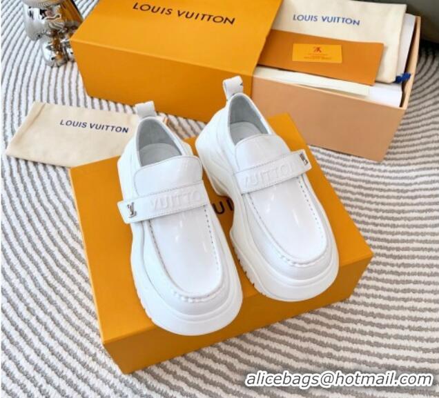 Sophisticated Louis Vuitton LV Archlight 2.0 Platform Loafers in Glazed Leather White 821047