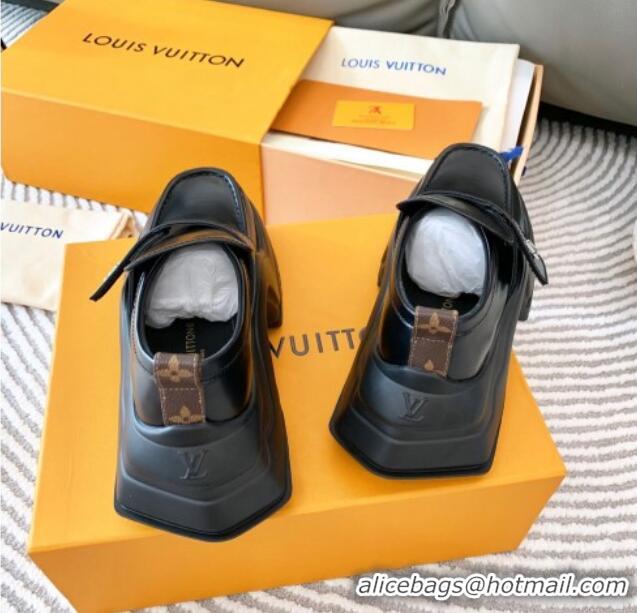 Hot Style Louis Vuitton LV Archlight 2.0 Platform Loafers in Glazed Leather Black 821048