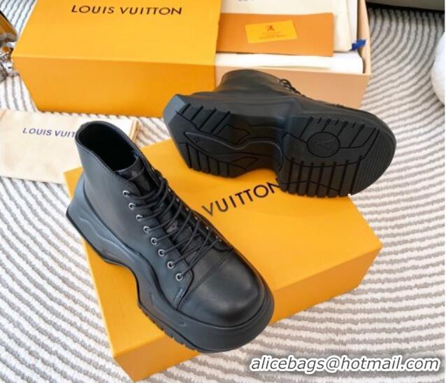 Luxury Louis Vuitton LV Archlight 2.0 Platform High Top Sneakers 6.5cm in Calfskin Leather Black 821052