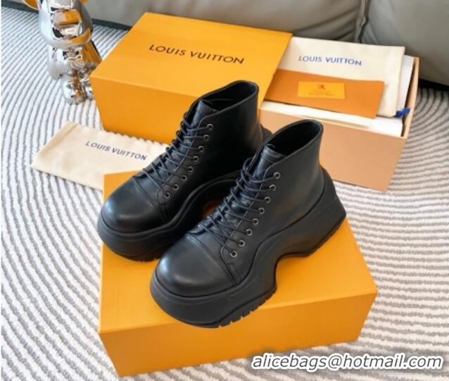 Luxury Louis Vuitton LV Archlight 2.0 Platform High Top Sneakers 6.5cm in Calfskin Leather Black 821052