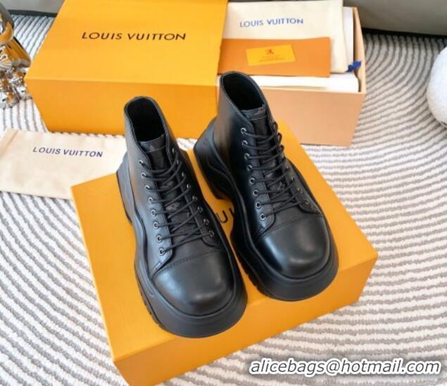 Luxury Louis Vuitton LV Archlight 2.0 Platform High Top Sneakers 6.5cm in Calfskin Leather Black 821052