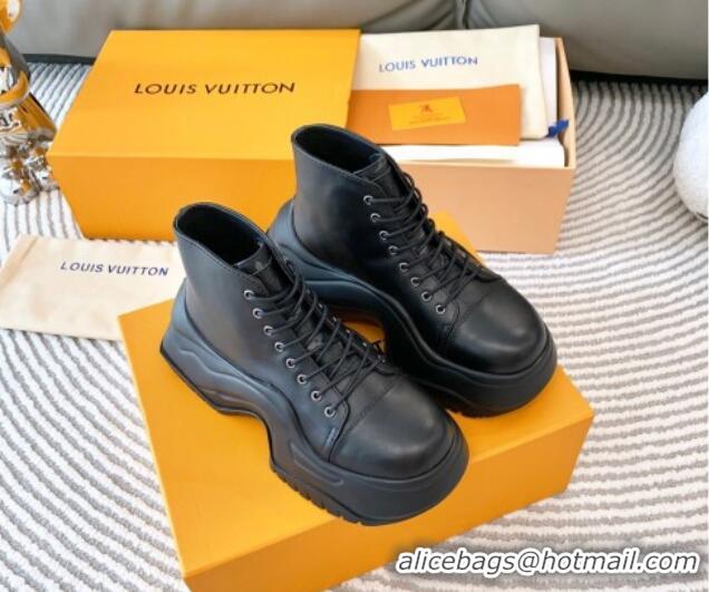 Luxury Louis Vuitton LV Archlight 2.0 Platform High Top Sneakers 6.5cm in Calfskin Leather Black 821052