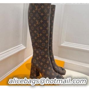 Good Product Louis Vuitton Shake Heel High Boots 9cm in Monogram Canvas 831029