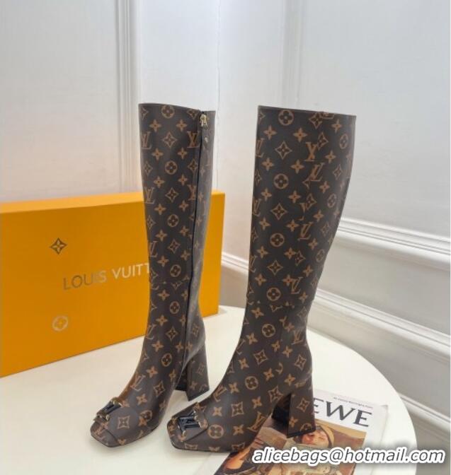 Good Product Louis Vuitton Shake Heel High Boots 9cm in Monogram Canvas 831029