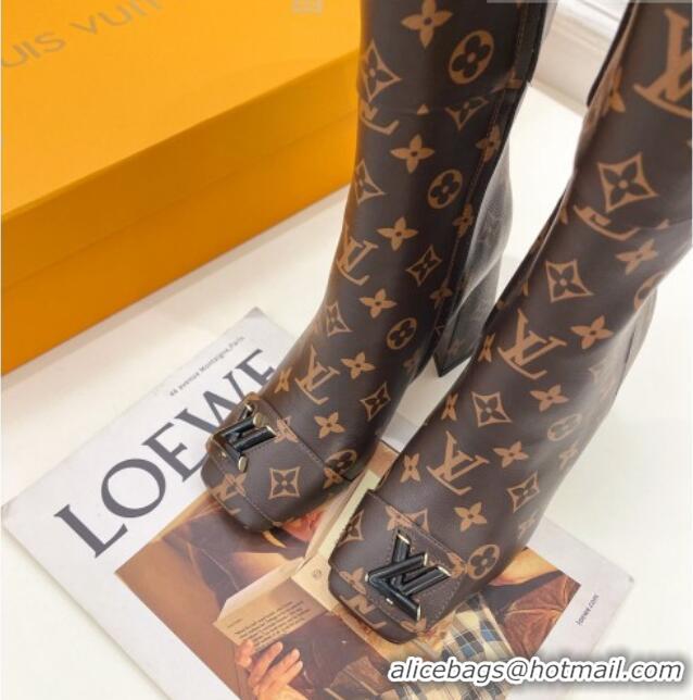 Good Product Louis Vuitton Shake Heel High Boots 9cm in Monogram Canvas 831029