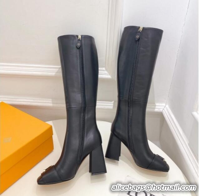 Most Popular Louis Vuitton Shake Heel High Boots 9cm in Calfskin Leather Black 831030