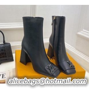 Sumptuous Louis Vuitton Shake Heel Ankle Boots 9cm in Calfskin Leather Black 831039