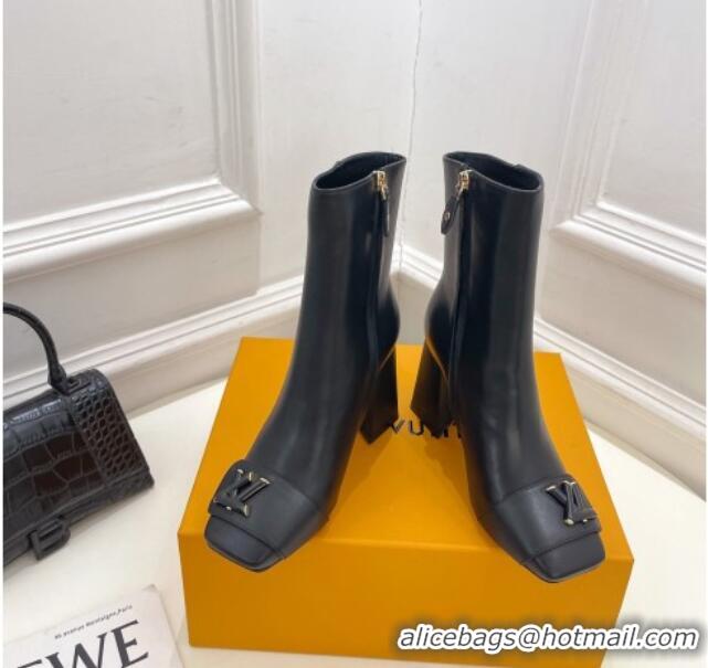 Sumptuous Louis Vuitton Shake Heel Ankle Boots 9cm in Calfskin Leather Black 831039