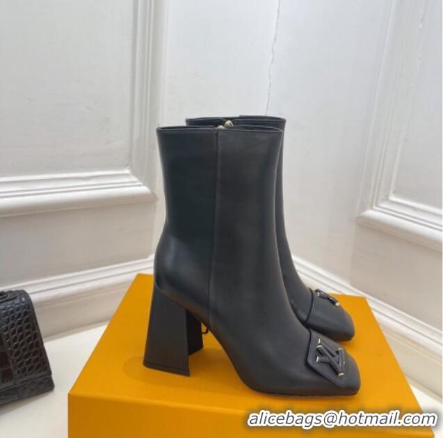 Sumptuous Louis Vuitton Shake Heel Ankle Boots 9cm in Calfskin Leather Black 831039