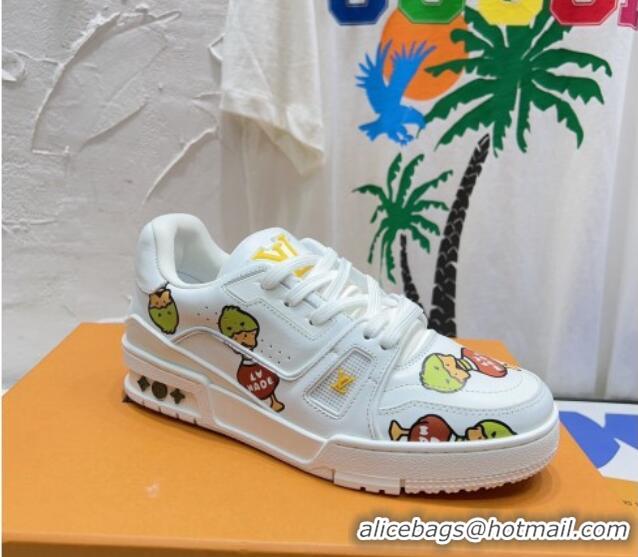 Trendy Design Louis Vuitton LV Trainer Sneakers in Nigo Printed Leather White 902086