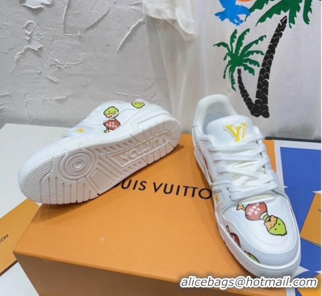 Trendy Design Louis Vuitton LV Trainer Sneakers in Nigo Printed Leather White 902086