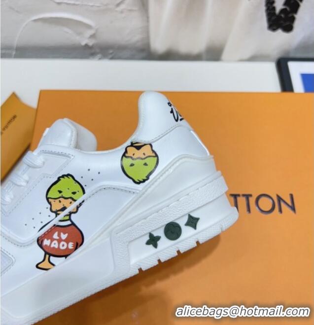 Trendy Design Louis Vuitton LV Trainer Sneakers in Nigo Printed Leather White 902086