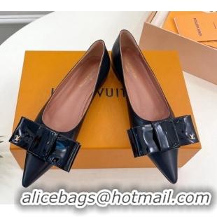 Charming Louis Vuitton Blossom Flat Ballerinas in Calf Leather Black 1ACART