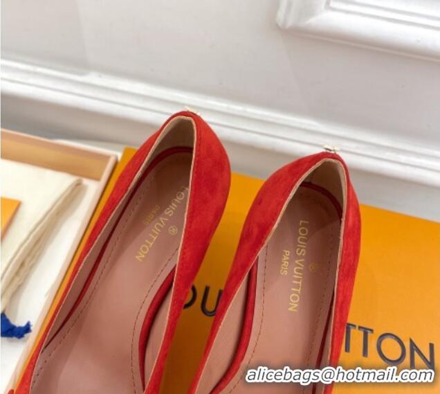 Best Product Louis Vuitton Blossom Pumps with Bow 8cm in Suede Red 1ACART