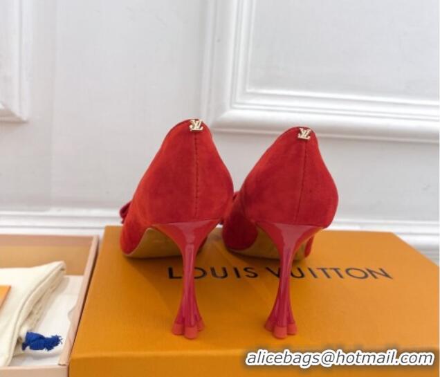 Best Product Louis Vuitton Blossom Pumps with Bow 8cm in Suede Red 1ACART