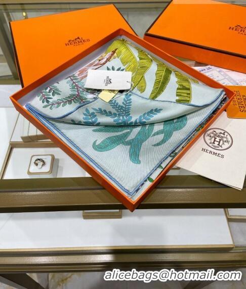 Inexpensive Hermes Le Jardin des Peintres Double Face Silk Square Scarf 90cm H3019 Green 2023