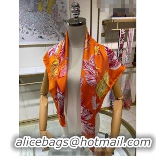 New Style Hermes Tulipomanie Silk Square Scarf 90cm H3020 Orange 2023