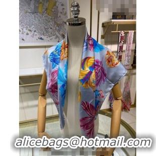 Top Quality Hermes Tulipomanie Silk Square Scarf 90cm H3020 Grey 2023