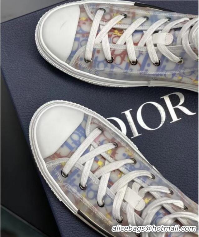 Discount Dior B23 High-top Sneakers in Blue/Red/Yellow Dior Oblique Canvas 236222