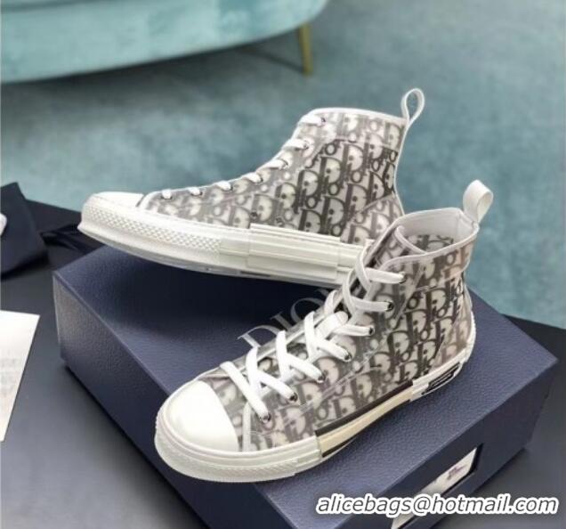 Inexpensive Dior B23 High-top Sneakers in White/Black Dior Oblique Canvas 236216