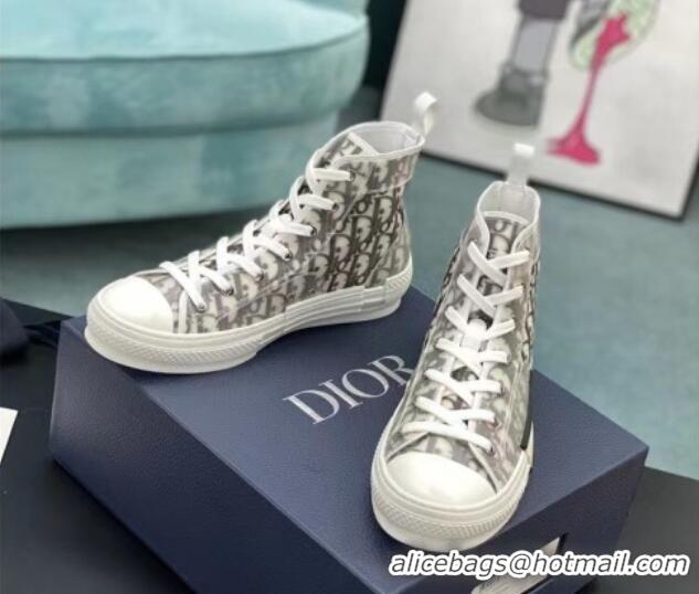 Inexpensive Dior B23 High-top Sneakers in White/Black Dior Oblique Canvas 236216