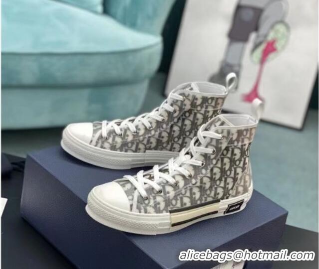 Inexpensive Dior B23 High-top Sneakers in White/Black Dior Oblique Canvas 236216