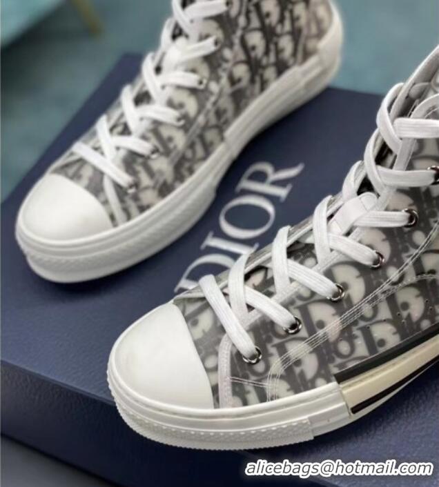 Inexpensive Dior B23 High-top Sneakers in White/Black Dior Oblique Canvas 236216