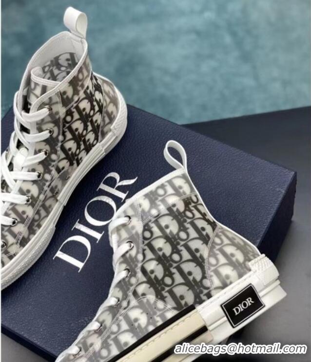 Inexpensive Dior B23 High-top Sneakers in White/Black Dior Oblique Canvas 236216