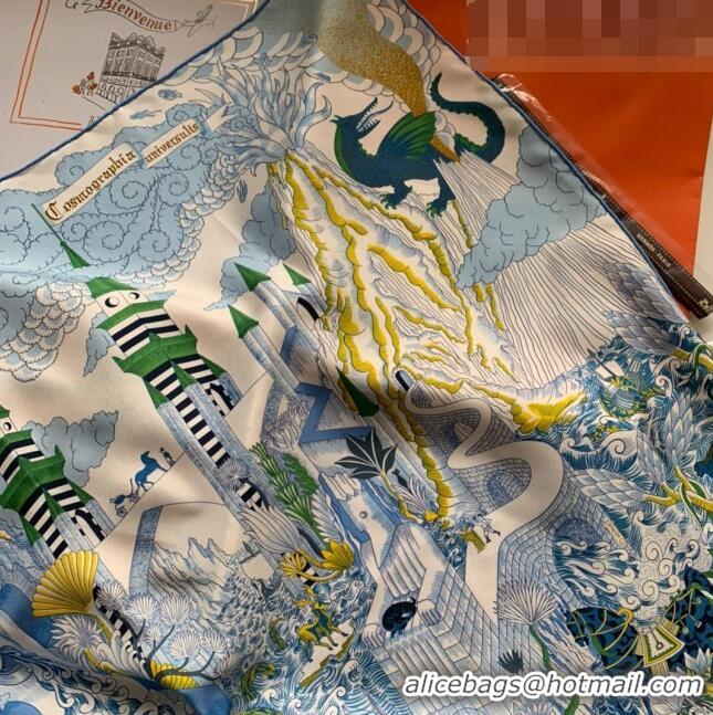 Popular Style Hermes 100% Silk Square Scarf 90x90cm H51627 Blue 2023