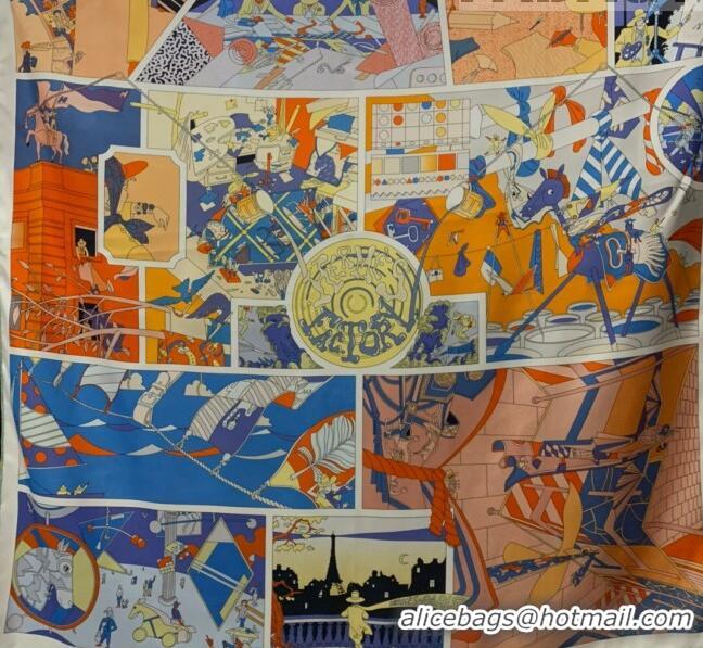 Top Grade Hermes 100% Silk Square Scarf 90x90cm H51625 Blue 2023