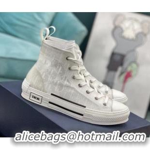 Shop Duplicate Dior B23 High-top Sneakers in White Dior Oblique Canvas 236215