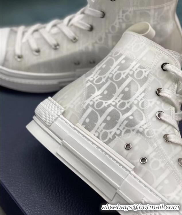 Shop Duplicate Dior B23 High-top Sneakers in White Dior Oblique Canvas 236215