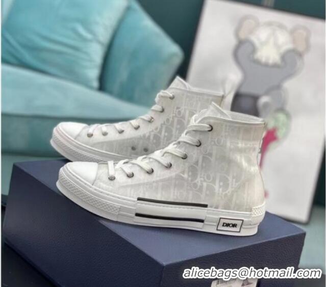 Shop Duplicate Dior B23 High-top Sneakers in White Dior Oblique Canvas 236215