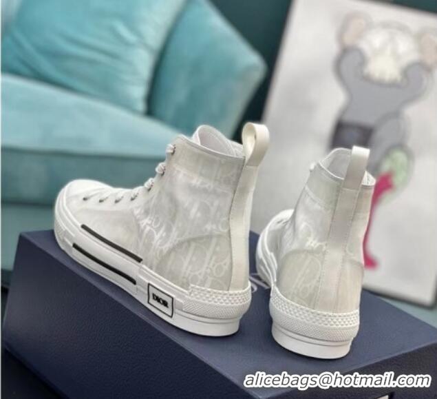 Shop Duplicate Dior B23 High-top Sneakers in White Dior Oblique Canvas 236215