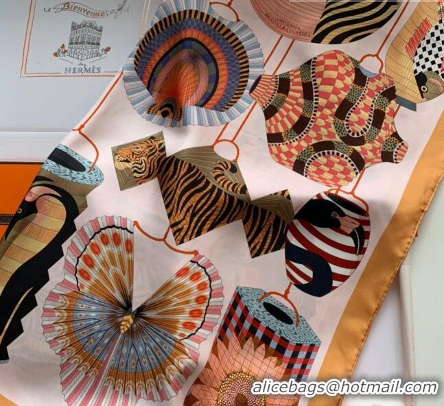 Top Quality Hermes Lanternes Ballons ET Cocardes 100% Silk Square Scarf 90x90cm H51624 2023