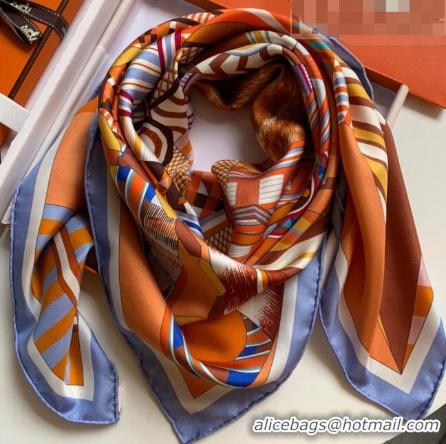 Reasonable Price Hermes 100% Silk Square Scarf 90x90cm H51620 Orange 2023