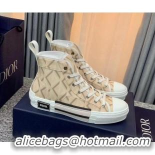 Hot Style Dior B23 High-top Sneakers in Beige Oblique Canvas 236213