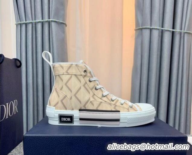 Hot Style Dior B23 High-top Sneakers in Beige Oblique Canvas 236213