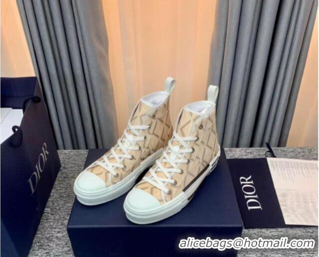 Hot Style Dior B23 High-top Sneakers in Beige Oblique Canvas 236213