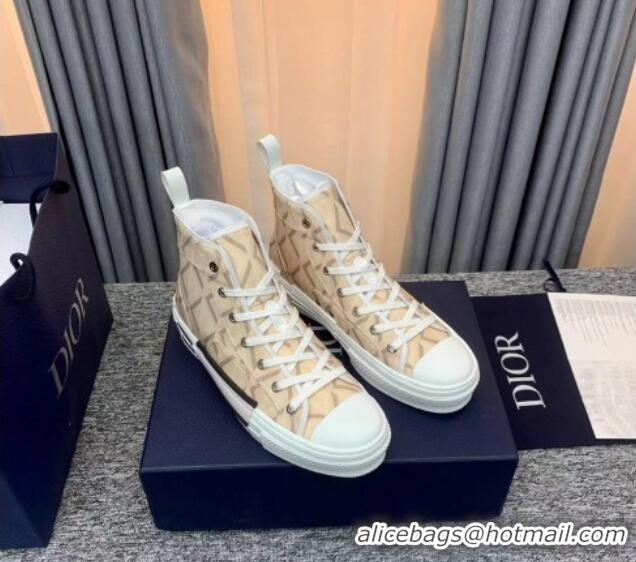 Hot Style Dior B23 High-top Sneakers in Beige Oblique Canvas 236213