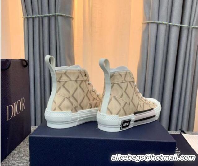 Hot Style Dior B23 High-top Sneakers in Beige Oblique Canvas 236213