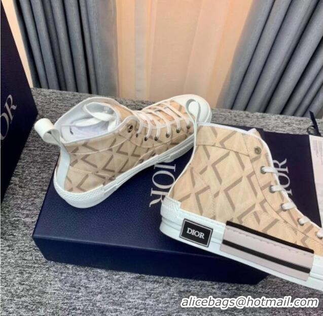 Hot Style Dior B23 High-top Sneakers in Beige Oblique Canvas 236213