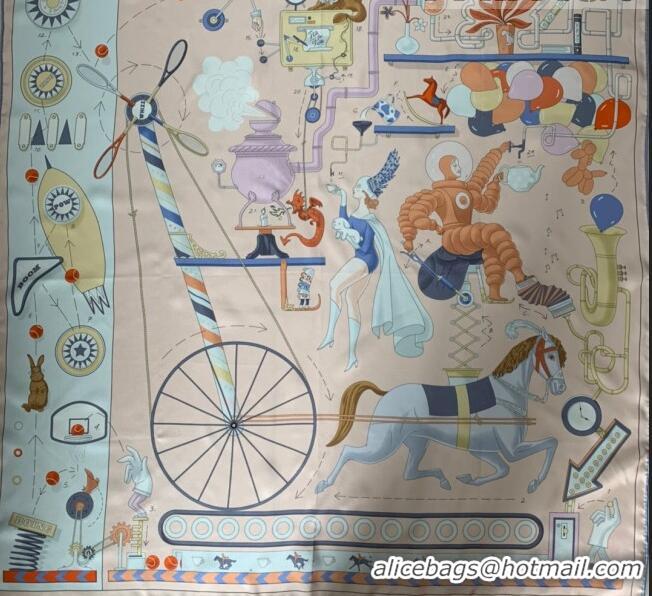 New Design Hermes Horse 100% Silk Square Scarf 90x90cm H51618 Pink 2023